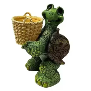 Садовая фигура "Черепаха с корзиной"