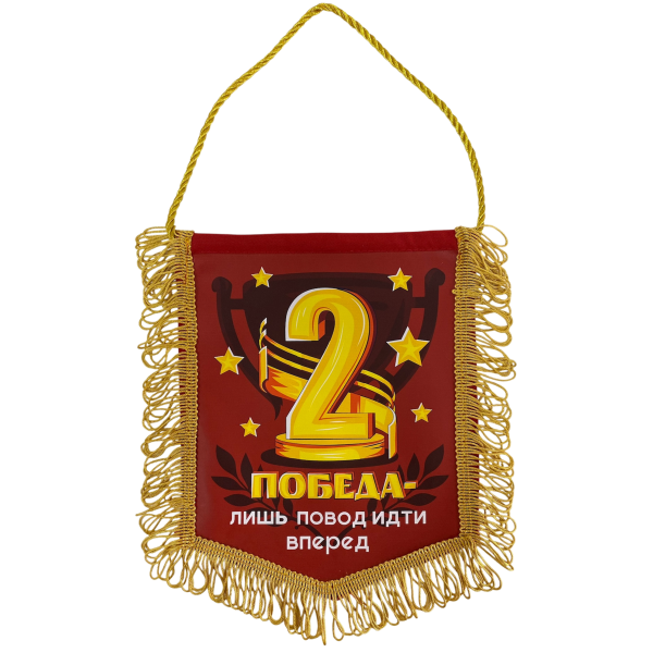 Вымпел с бахромой "Победа — лишь повод идти вперед" (2 место)