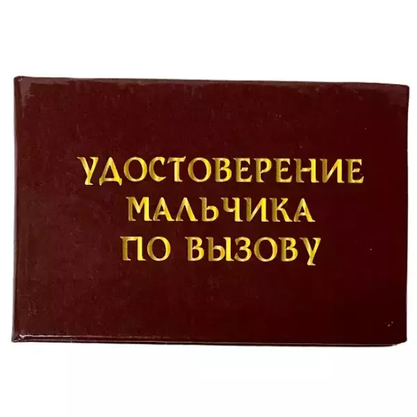 Шуточное удостоверение Мальчика по вызову