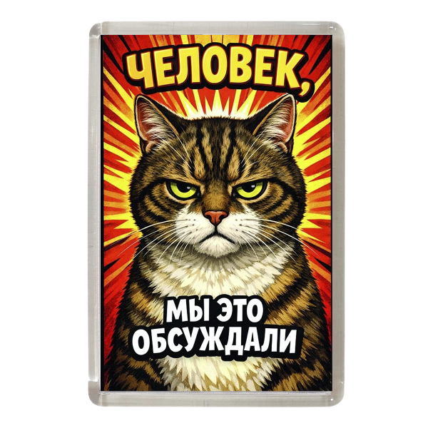 Магнит коты "Человек, мы это обсуждали"