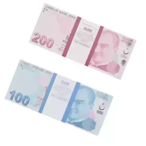 Набор №13 Сувенирные деньги Турецкие лиры (100, 200)
