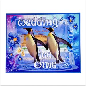 Наклейка на бутылку “Wedding ice wine” (Ледяное вино) уп. 20 шт. (95х120)