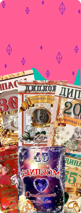 Дипломы на годовщину свадьбы