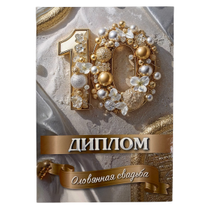 Оловянная свадьба – 10 лет (папка адресная 21 × 15 × 0,4 см)
