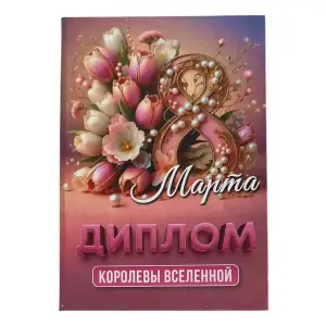 Диплом Королевы Вселенной (8 марта) (папка адресная 15 х 11 х 0,4 см)