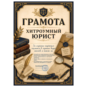 Грамота Хитроумный юрист