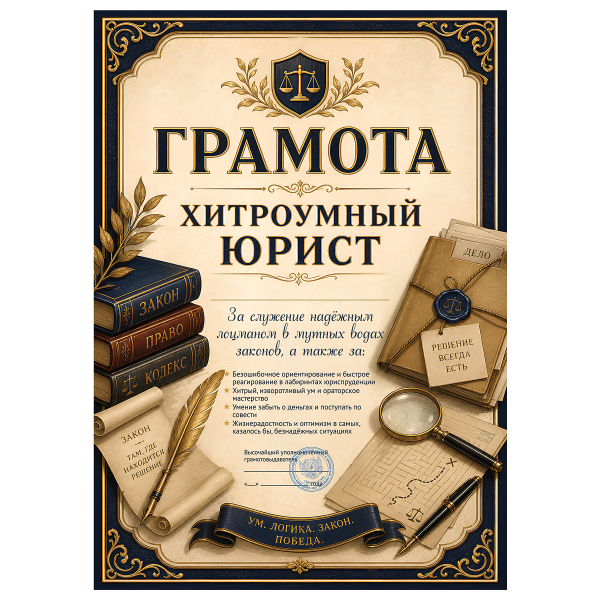 Грамота Хитроумный юрист