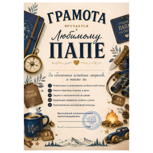 Грамота Любимый папа