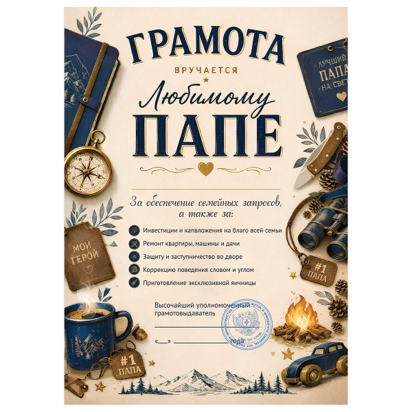 Грамота Любимый папа