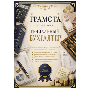 Грамота Гениальный бухгалтер