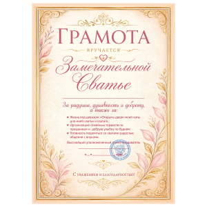 Грамота Замечательная сватья
