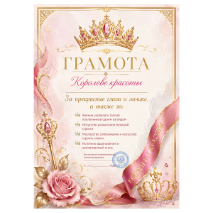 Грамота Королева красоты
