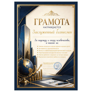 Грамота Заслуженный бизнесмен