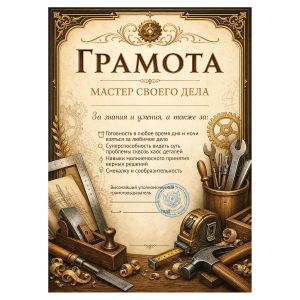Грамота Мастер своего дела