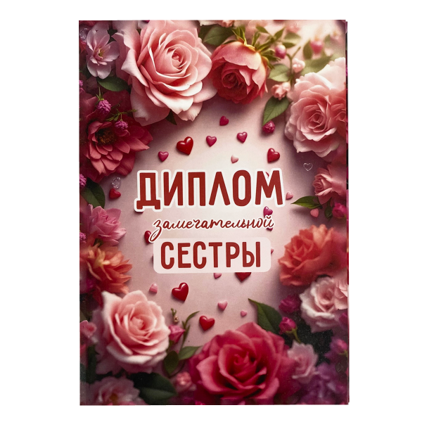 Диплом Замечательной сестры (папка адресная 15 × 11 × 0,4 см)