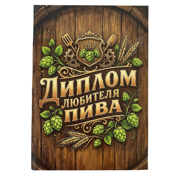 Диплом Любителя пива (папка адресная 15 х 11 х 0,4 см)