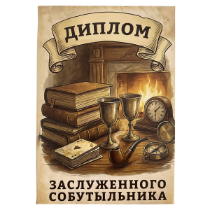 Диплом Заслуженного собутыльника (папка адресная 15 х 11 х 0,4 см)