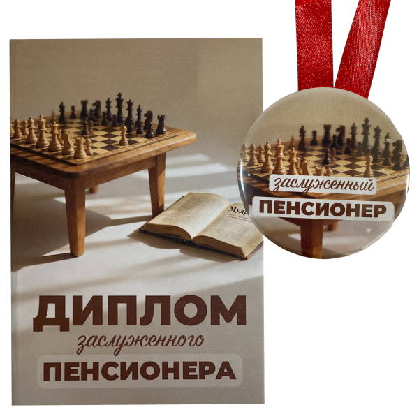 Диплом Заслуженного пенсионера + Медаль Заслуженный пенсионер