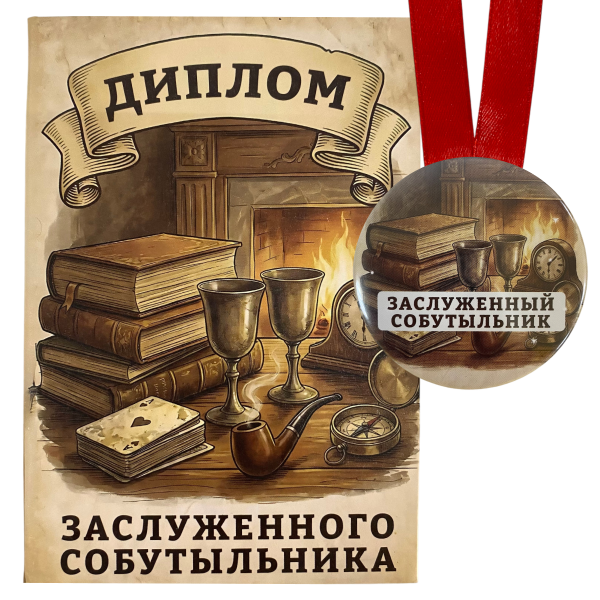 Диплом Заслуженного собутыльника + Медаль Заслуженный Собутыльник