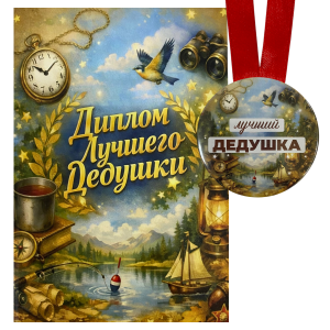 Диплом Лучшего дедушки + Медаль Лучший дедушка