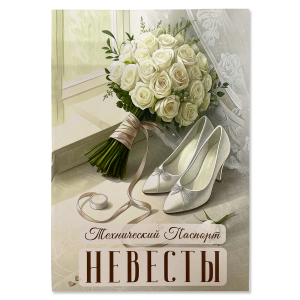 Свадебный диплом, Технический паспорт невесты (папка адресная 21 × 15 × 0,4 см)