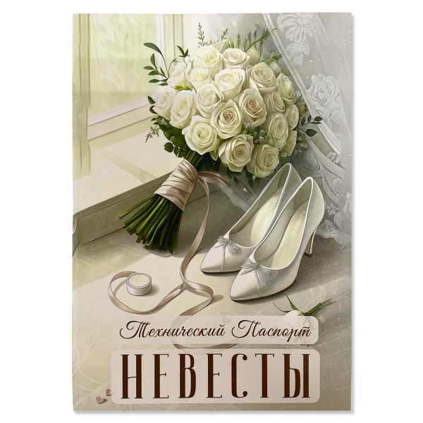 Свадебный диплом, Технический паспорт невесты (папка адресная 21 × 15 × 0,4 см)