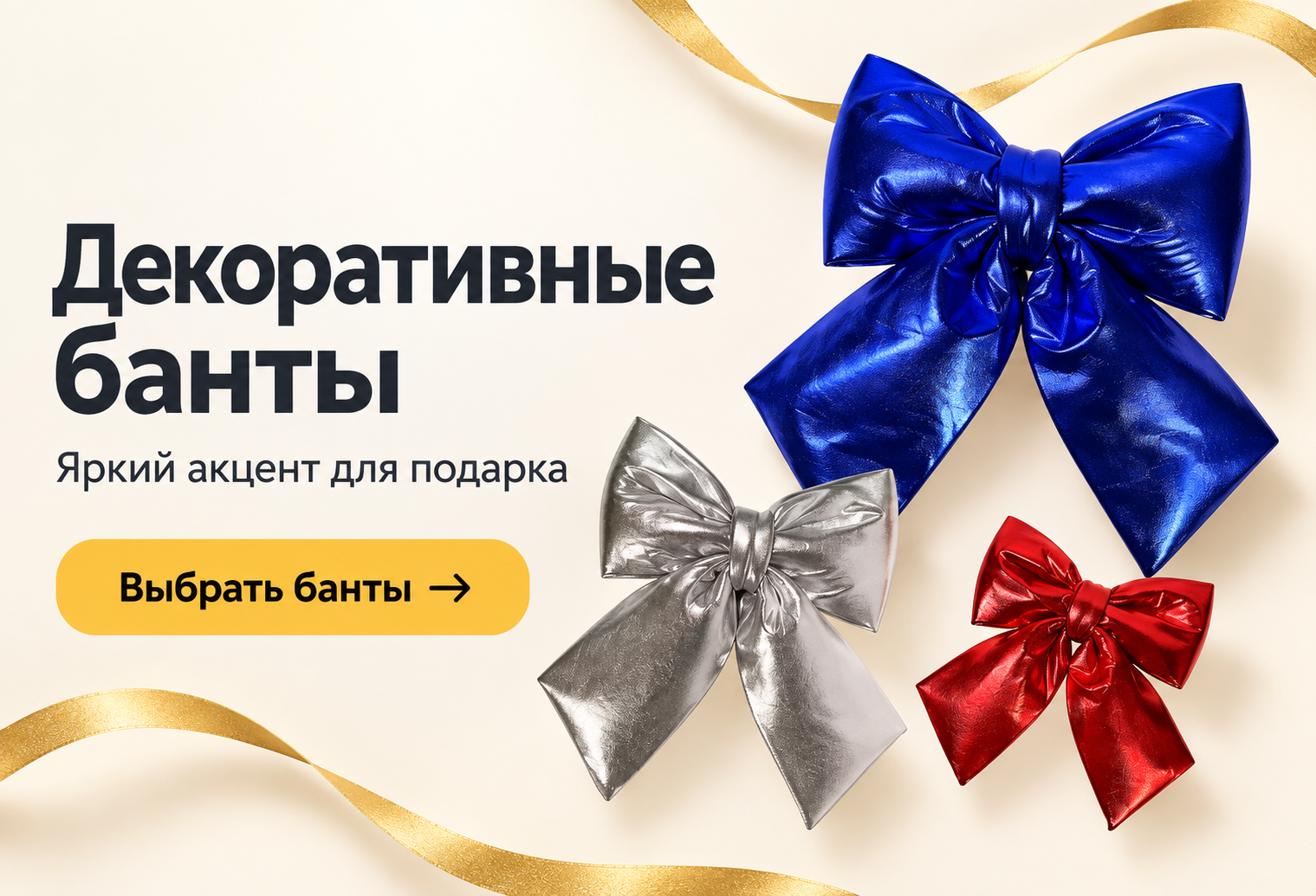 Декоративные банты — яркий акцент для подарка. Выбрать банты