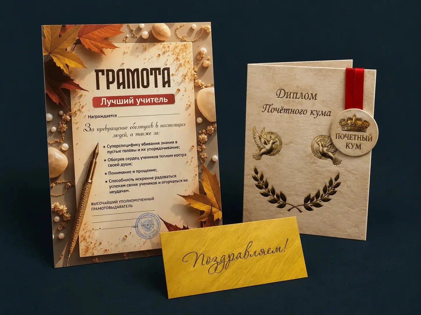 Грамоты, диплом и подарочный набор