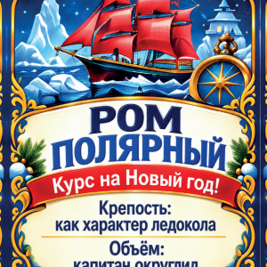 Наклейки на бутылку «Ром полярный» — дизайн этикетки