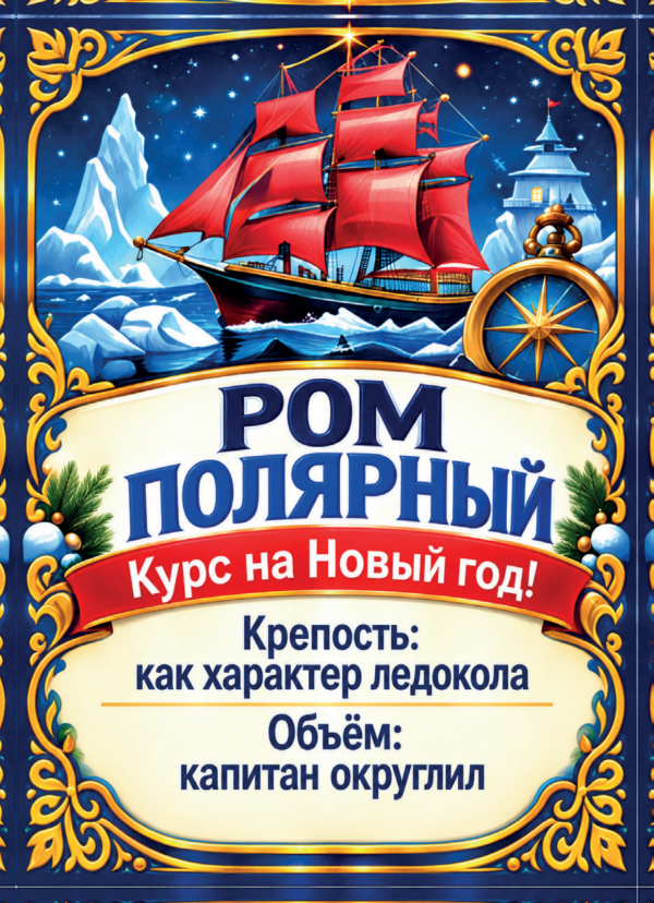 Наклейки на бутылку «Ром полярный», комплект 12 шт.