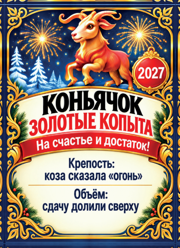 Наклейки на бутылку «Коньячок золотые копыта», комплект 12 шт.
